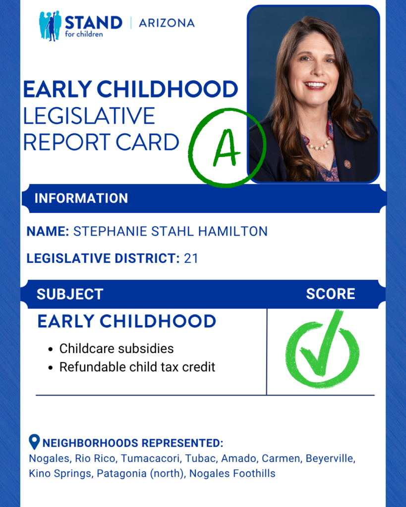 Stephanie Stahl Hamilton received an A