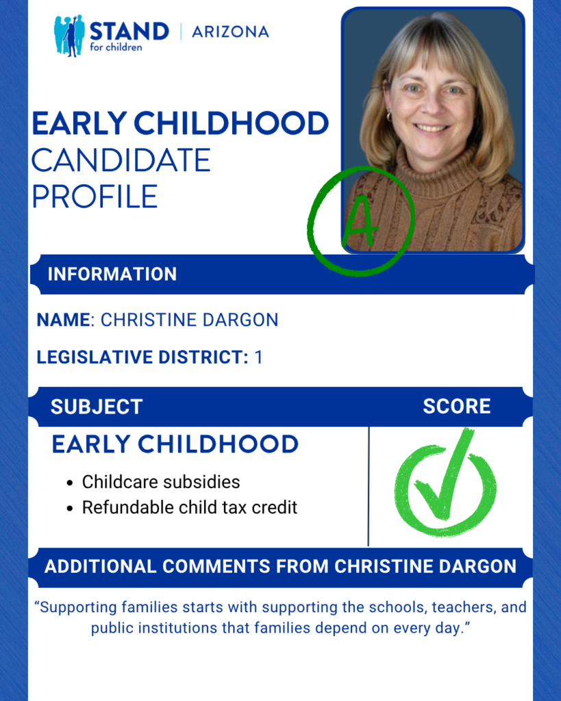 Christine Dargon received an A