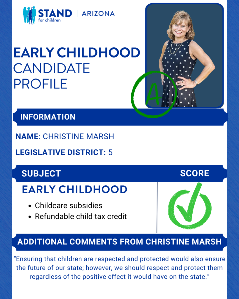 Christine Marsh received an A