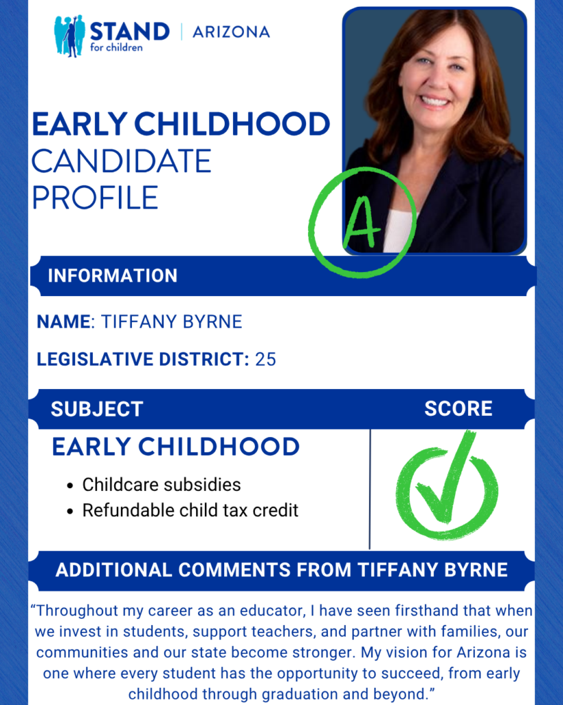 Tiffany Byrne received an A