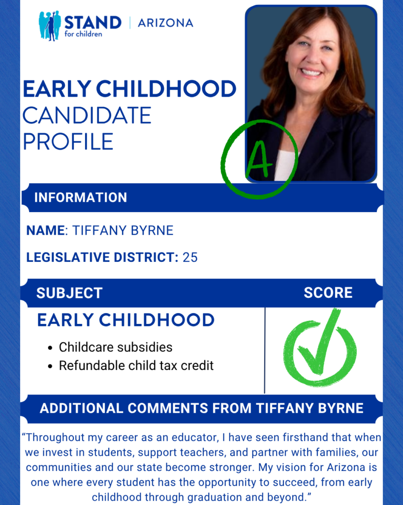 Tiffany Byrne received an A
