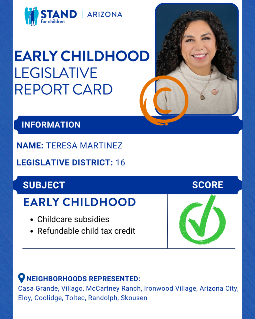 Teresa Martinez received a C