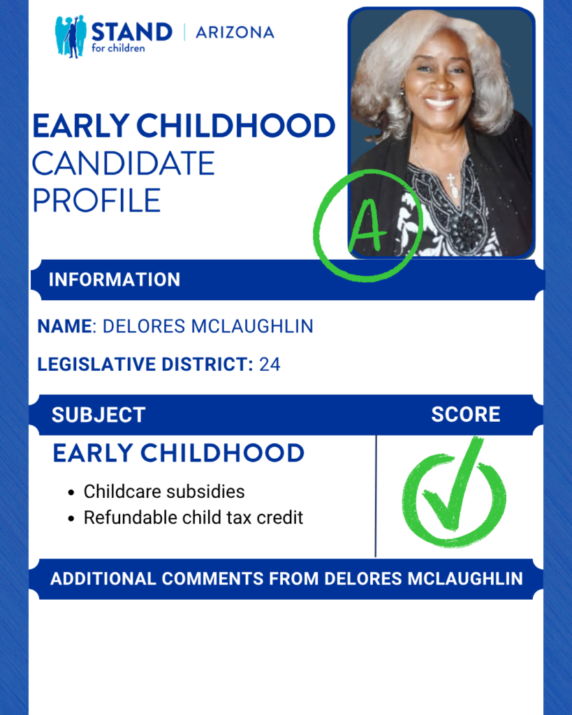 Delores McLaughlin received an A